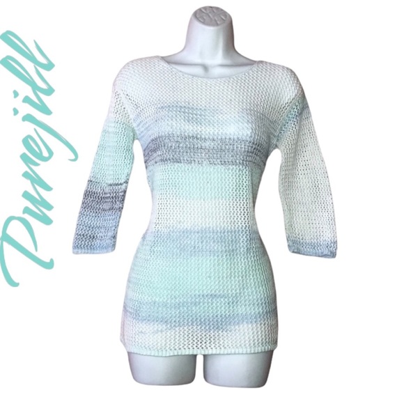 J. Jill Sweaters - Pure Jill Open Knit Multi Colored Sweater - Women’s XS